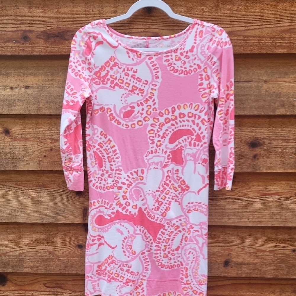 Lilly Pulitzer Pink and White Dress xs EUC
